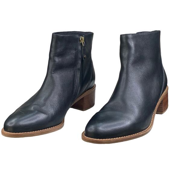 Soludos Women’s Venetian Black Leather Ankle Boots Size US 8.5 - Picture 6 of 10